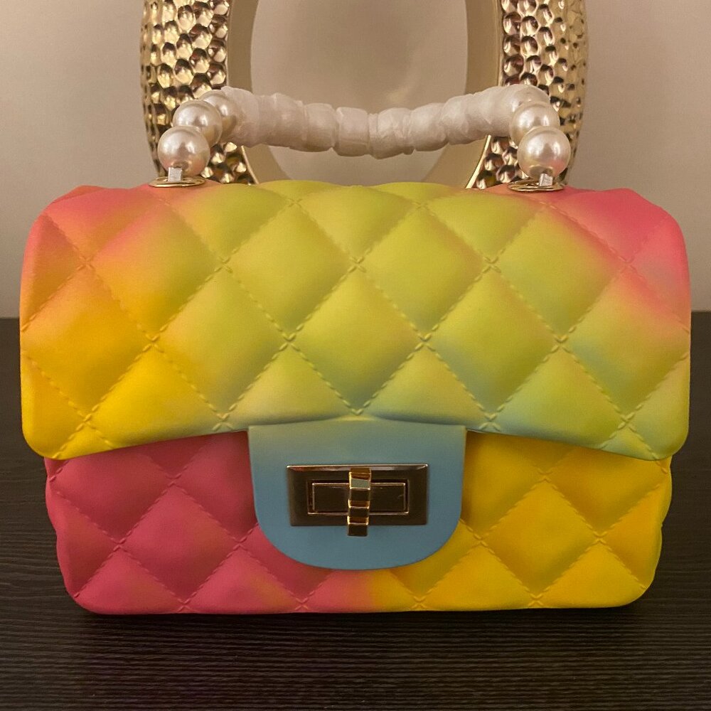 Rainbow Bag with Pearl Handle